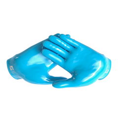 Phenom Elite Quantum Fierce columbia blue padded football gloves Vapor-Stick palms
