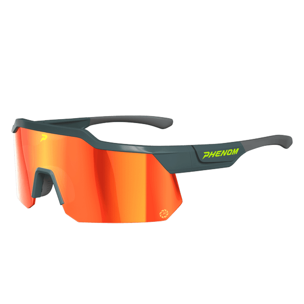Phenom Focus Performance Sunglasses in Heat Wave - orange wraparound sport sunglasses, front view