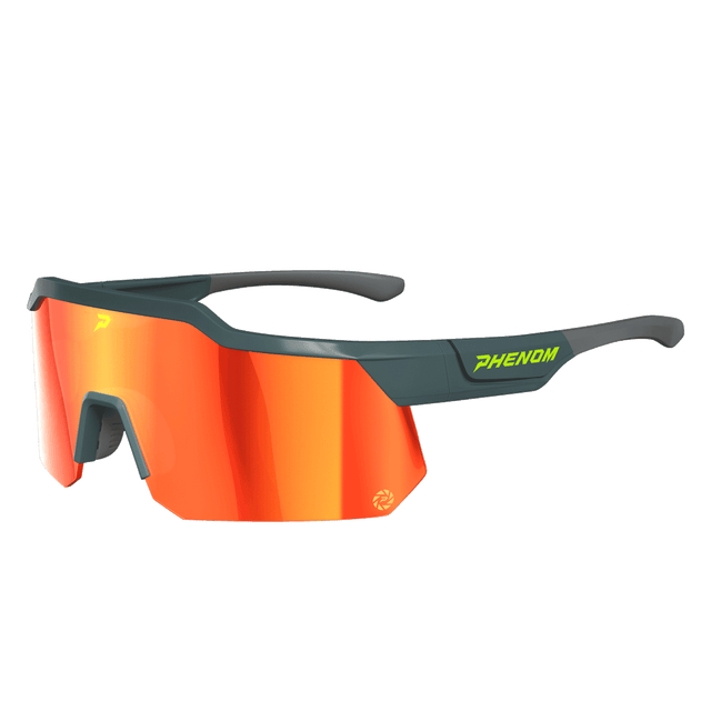 Phenom Focus Performance Sunglasses in Heat Wave - orange wraparound sport sunglasses, front view