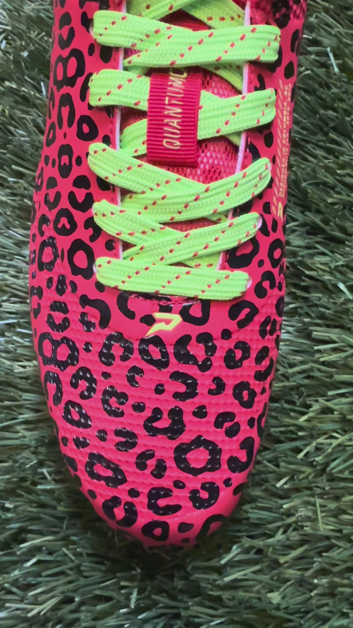 Phenom Elite Quantum Carbon Football Cleats – Red Leopard