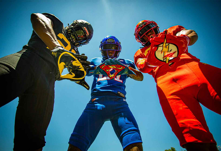 Superman Football Gloves - VPS1 by Phenom Elite – Phenom