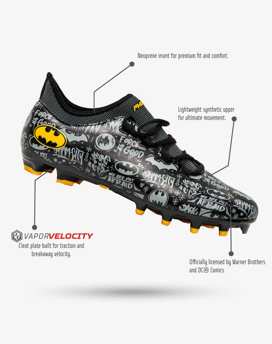 Batman Youth Football Cleats - Velocity 2.0 by Phenom Elite