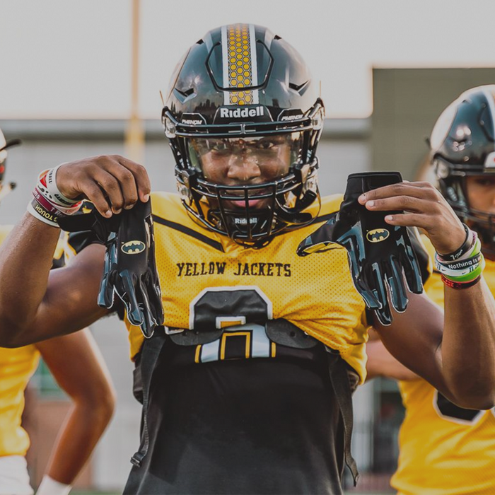 Black superman football gloves sales