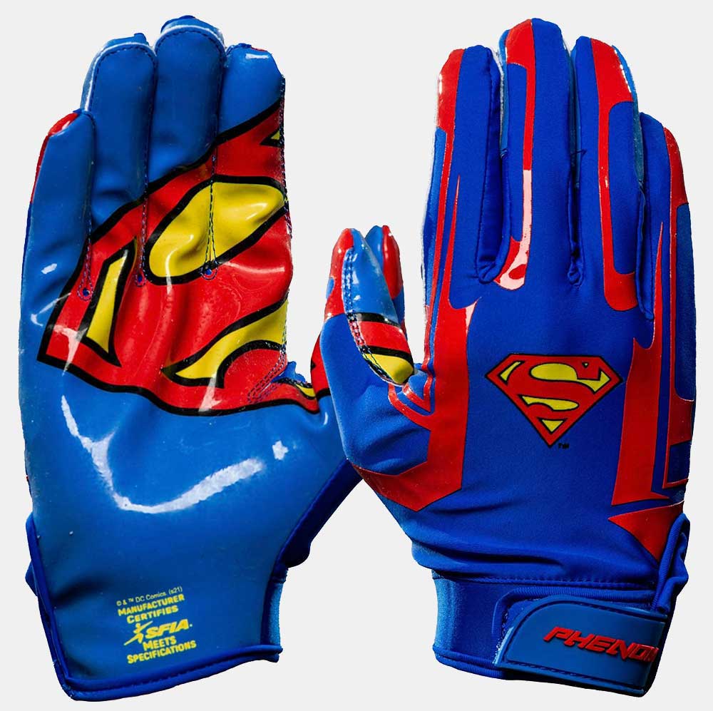 Superman Football Gloves - VPS1 by Phenom Elite — Phenom Elite Brand