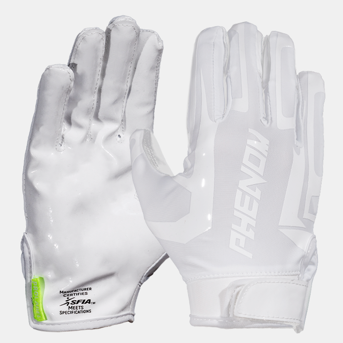 Phenom Elite Ghost White Football Gloves - VPS1 - Pro Label Edition