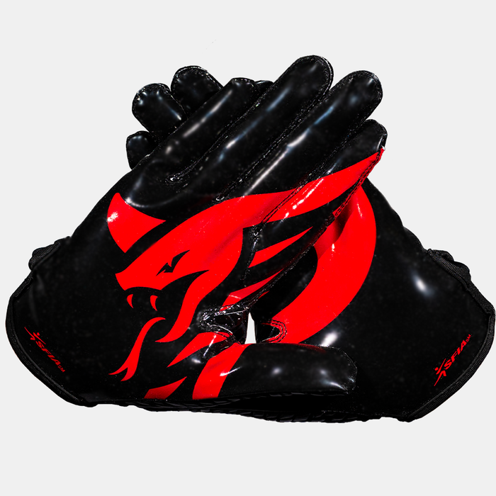 Black and red top superman football gloves